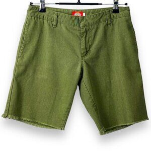 VTG Dickies Shorts Womens 5 Green Original Fit Flat Front Cut Off 80s Skater EUC